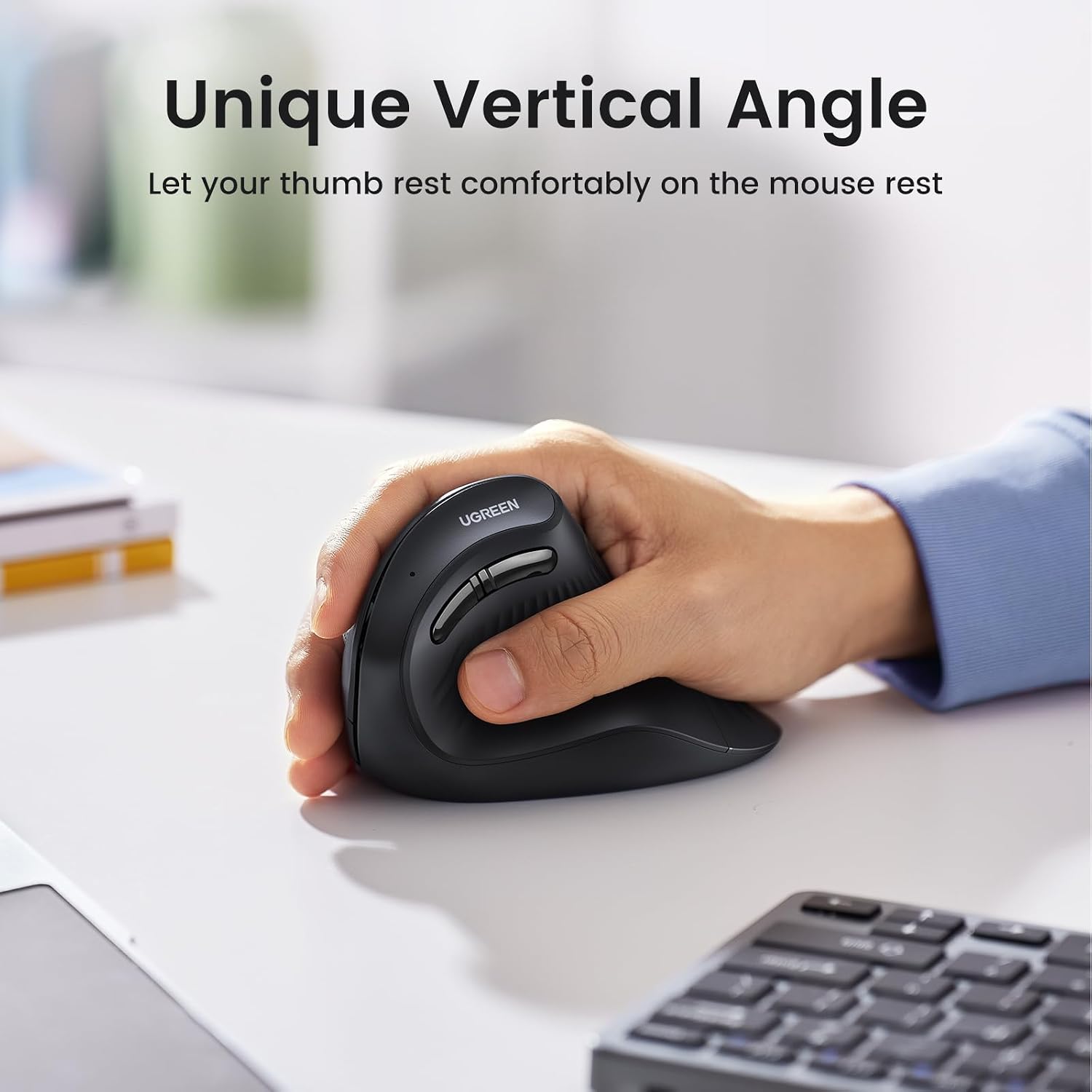 UGreen Vertical Mouse Wireless Bluetooth 5.0+ 4000 DPI Max Ergonomic Mouse with 5 Buttons 25444 — 3