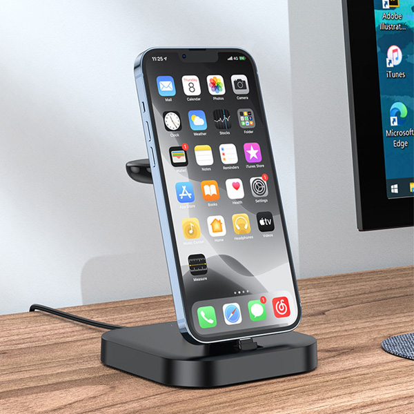 Wireless charger Hoco CW43 Graceful 3-in-1 charger — 3