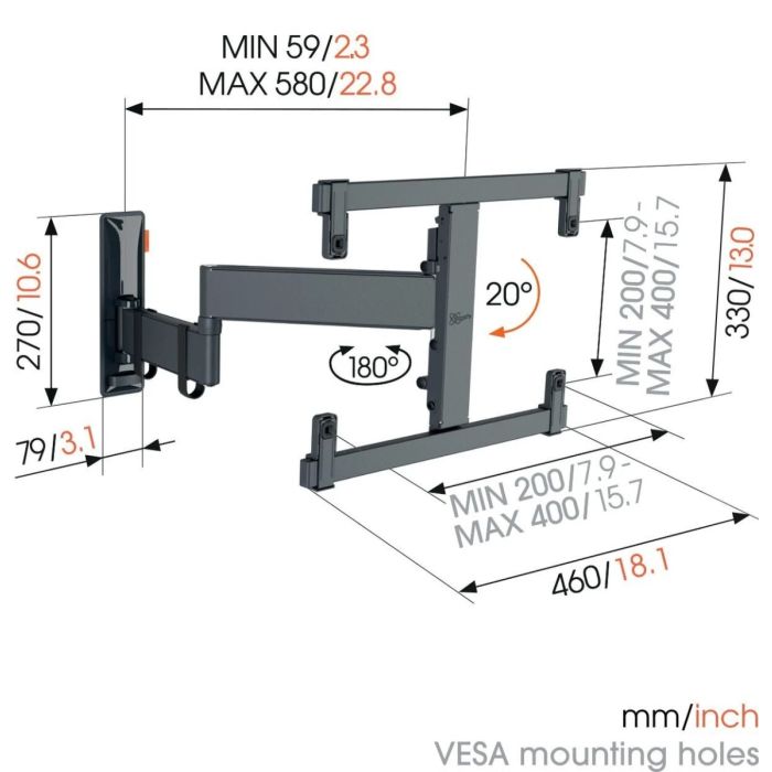 Vogel s TVM 3463 FULL MOTION+ MEDIUM WALL MOUNT — 9