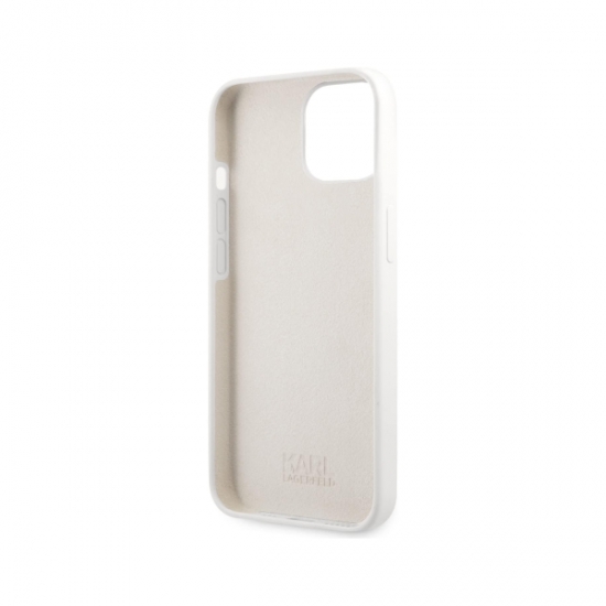 CG Mobile Karl Lagerfeld Liquid Silicone Karl Case And Choupette For iPhone 13 Pro White — 2