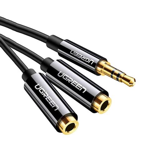 UGreen 20816 Plated 3.5mm audio cable - adapter 4pin to 2x 3pin — 2