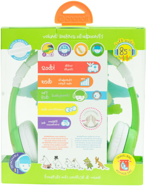 BuddyPhones Moomin volume limiting headphones for kids — 2