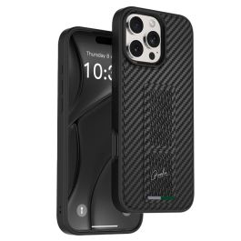 Case iPhone 16 Pro GripX Multi-Func Kickstand Matte Carbon Leather