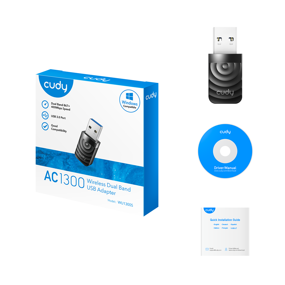 Двухдиапазонный USB-адаптер WiFi Cudy WU1300S AC1300 — 4
