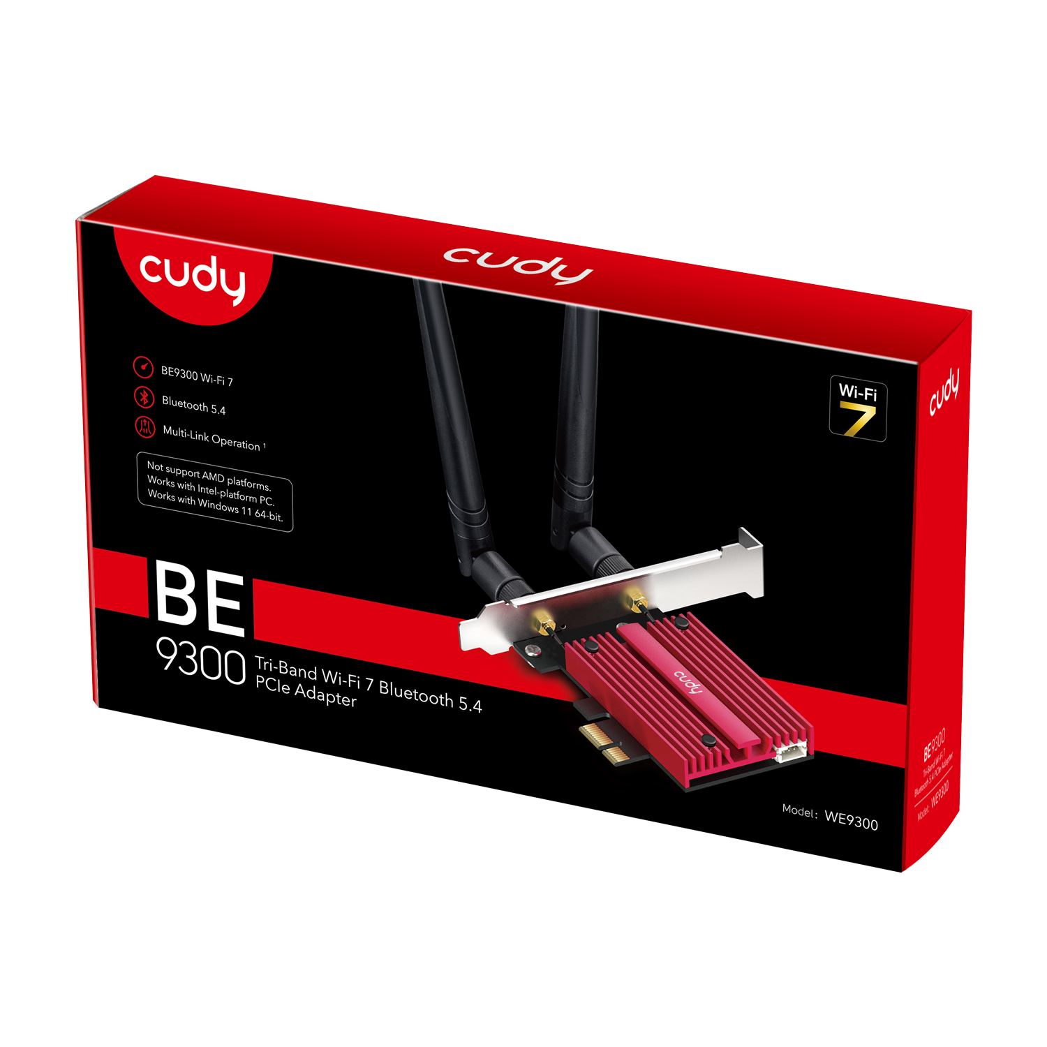 Cudy WE9300 — BE9300 Wi‑Fi 7 Bluetooth 5.4 PCI Express Adapter — 5
