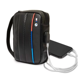 BMW Carbon PU HandBag Tricolour Line 9702