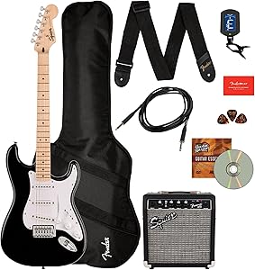 Squier PK Sonic Strat BLK 10G Package — 2
