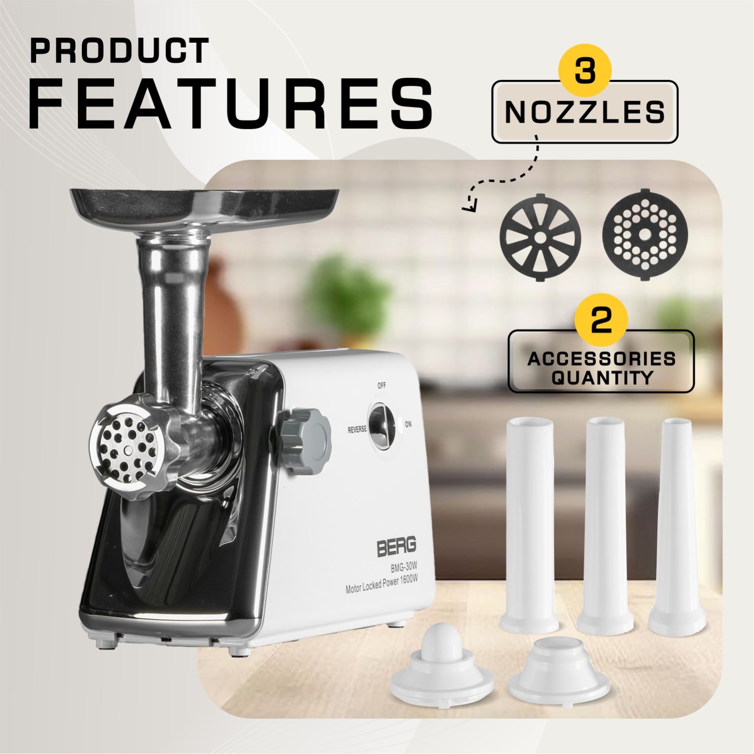 Meat grinder BERG BMG-30W — 3