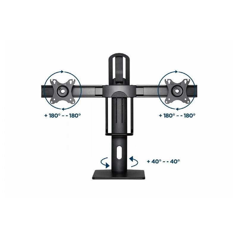 Gembird MS-D2-01 two monitors VESA Arm stand Swivel Tilt and Rotation — 4