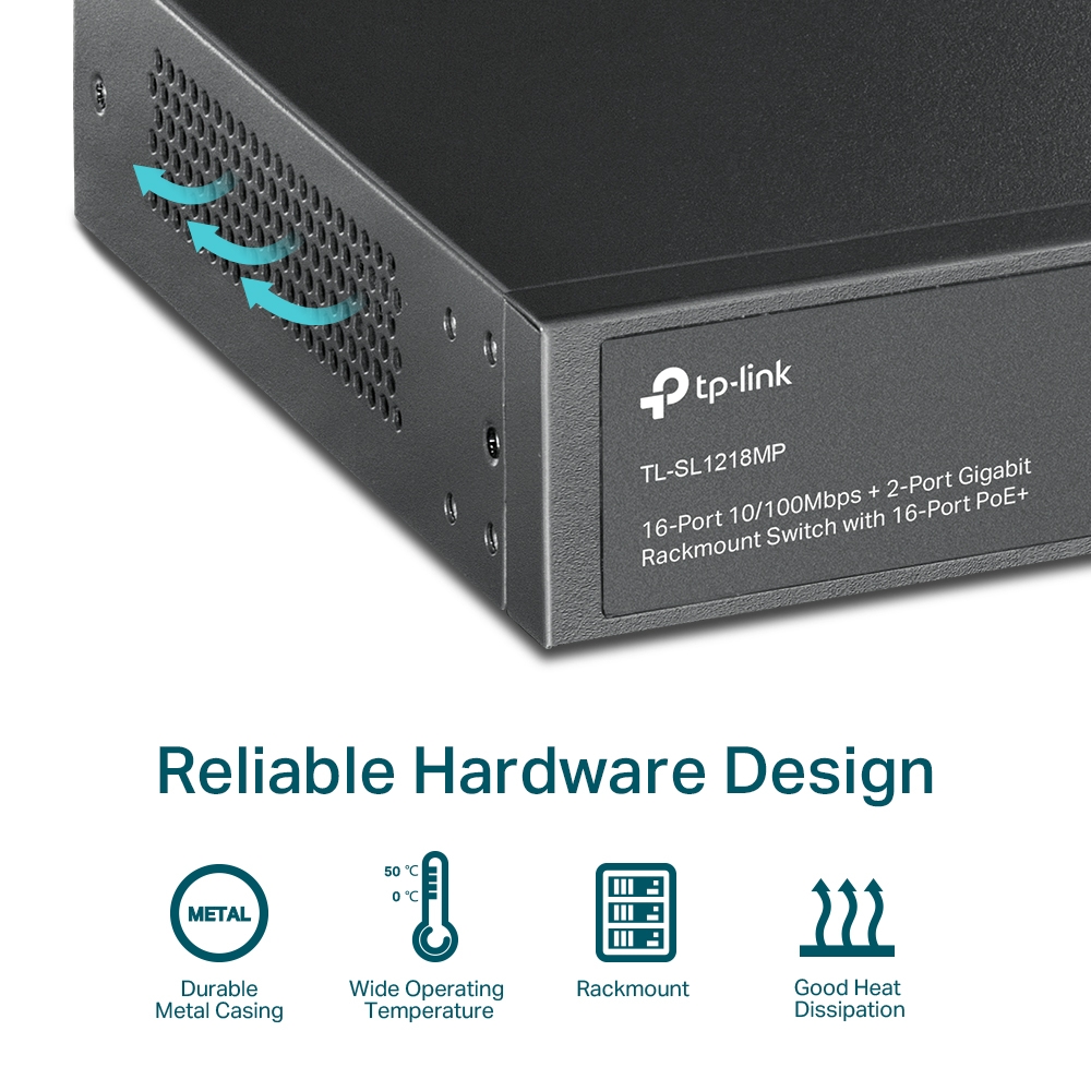 TP-Link TL-SL1218MP 16Port PoE Switch — 8