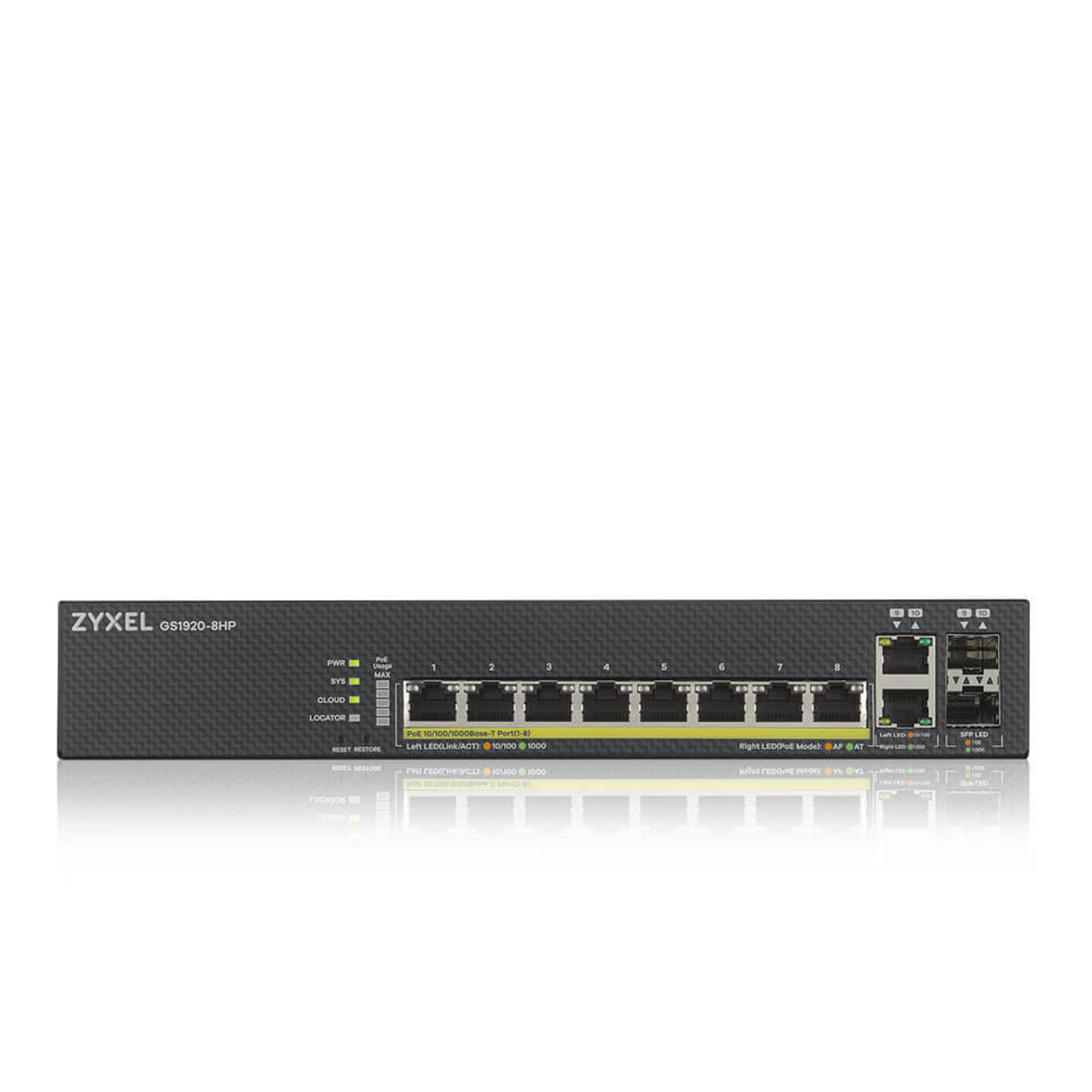 Network switch ZYXEL NebulaFlex GS1920-24HPV2 Smart L2 Gigabit 24xRJ-45 4x Combo SFP RJ-45 375W PoE bgt Rack 19 GS192024HPV2-EU0101F — 3
