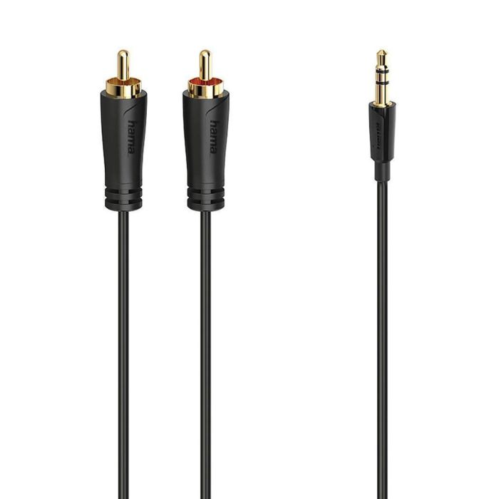Audio Cable 3.5 mm Jack Plug - 2 RCA Plugs Stereo -plated 205260 — 2