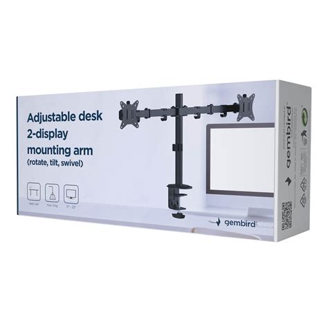Gembird MA-D2-01 Two Monitor VESA Arm stand for 1-2 monitors — 3