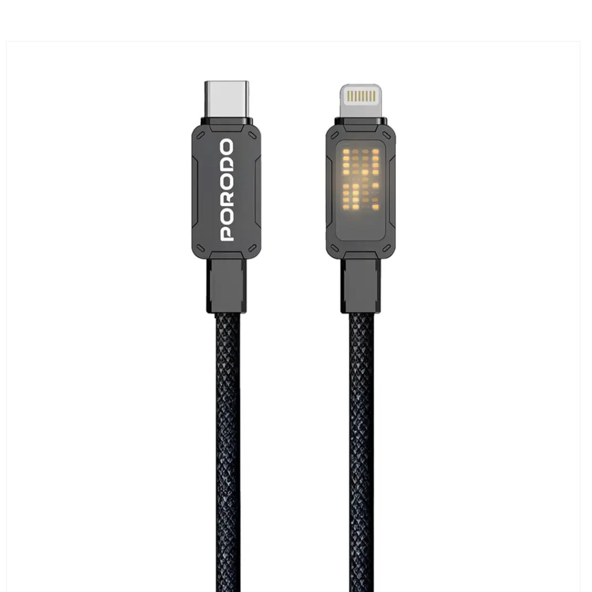 Cable Porodo Pixelated USB-C to Lightning Braided 27W