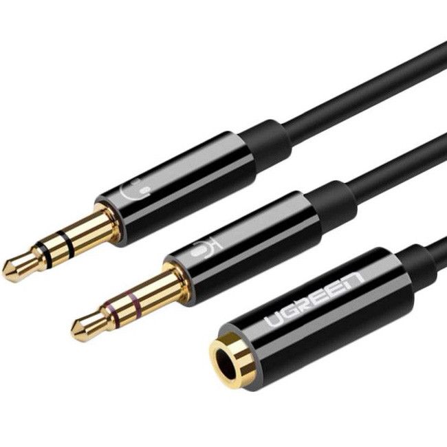 3.5mm audio adapter 2x 3pin to 4pin UGreen 208983.5mm audio cable - adapter 2x 3pin to 4pin — 2