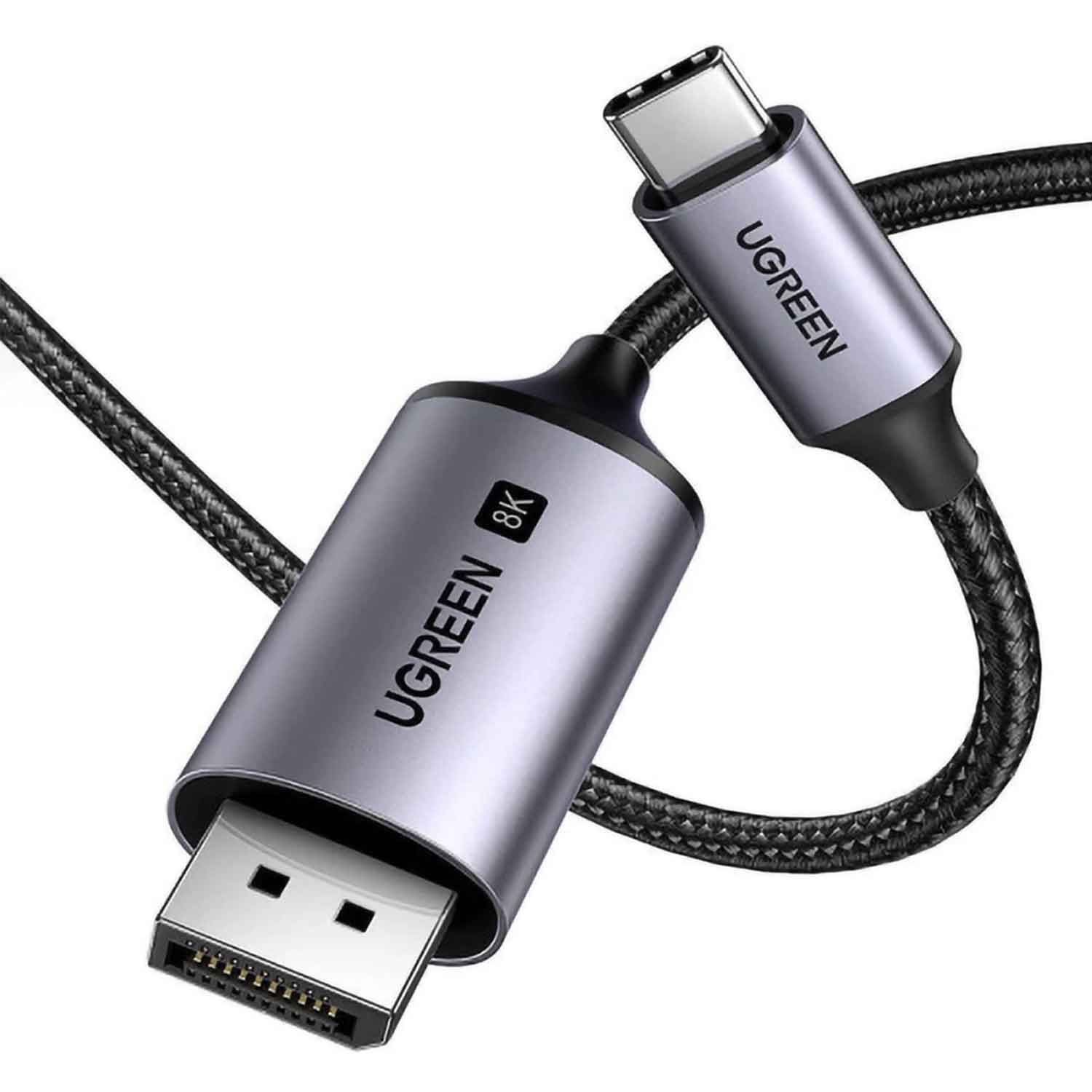 Cable adapter UGREEN USB-C to DisplayPort 8K 60Hz Braided 25158 — 2