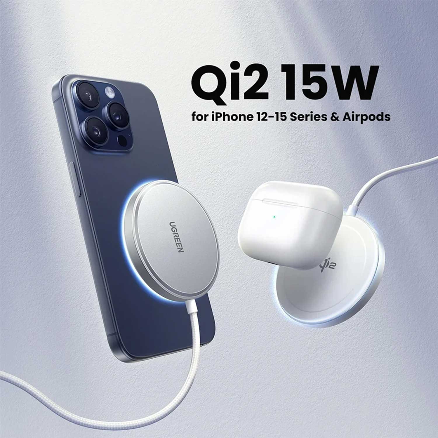 Cable UGREEN Magnetic Wireless Charger USB-C 35565 15W — 2