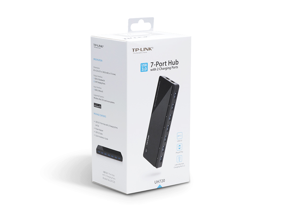 USB-концентратор TP-Link UH720 на 7 портов USB 3.0 с 2 портами зарядки — 3