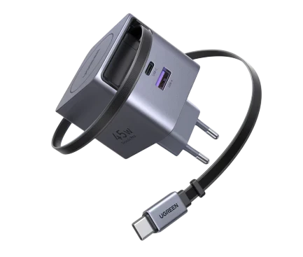 UGreen GaN Fast Charger with Retractable Cable 65822 45W — 2