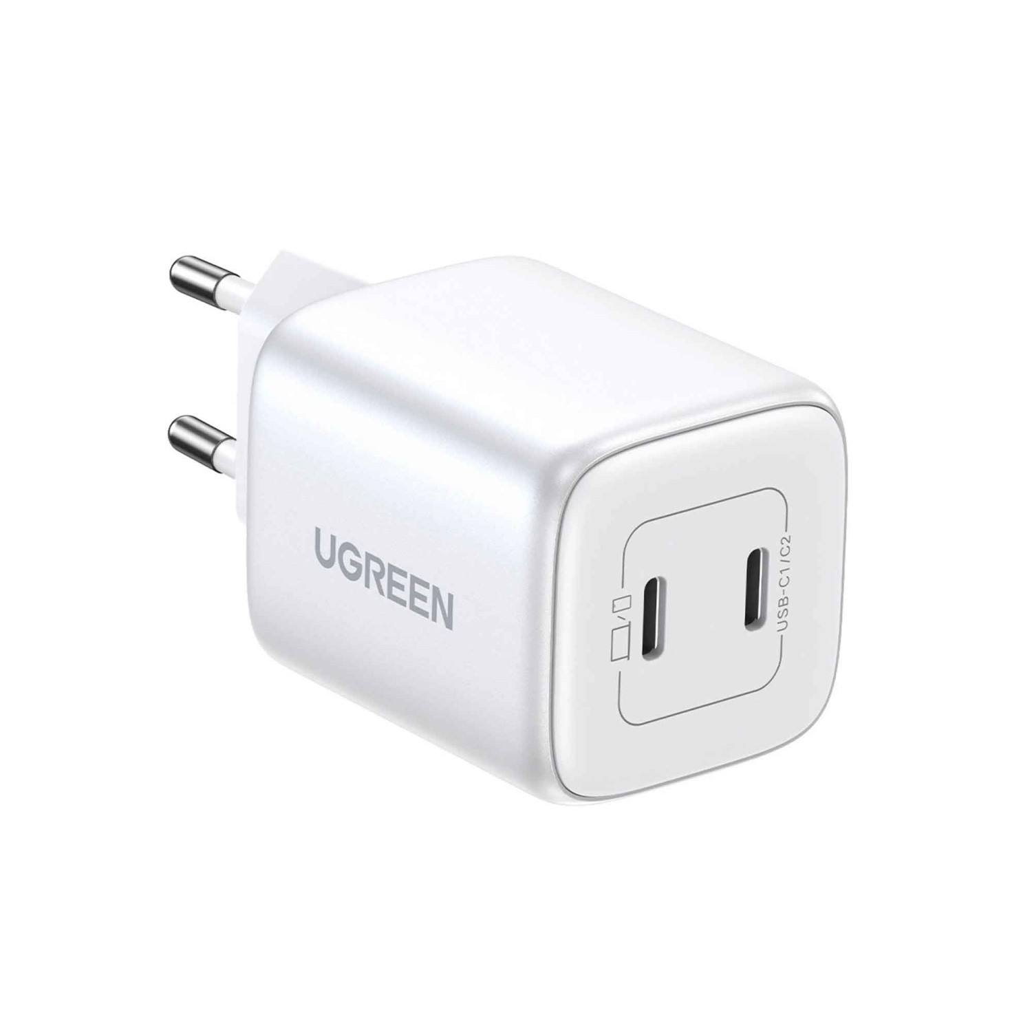 Power adapter UGREEN CD294 Nexode GaN Fast Charging PD 2 Ports WH 15327 45W — 2