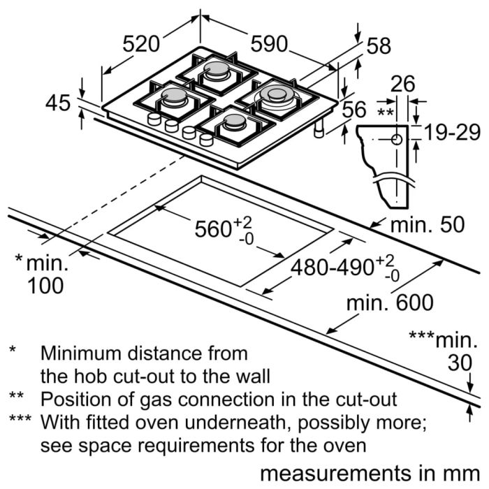 Built-in gas hob PPH6A6I40O — 9