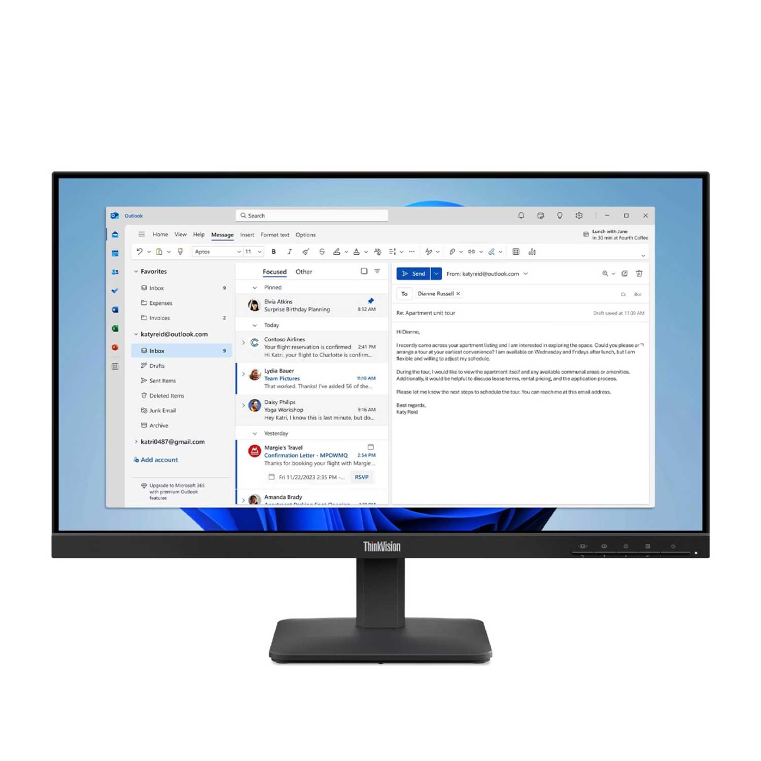 Monitor ThinkVision S24-4e 23 IPS 100Hz FHD 64B5KAT1EU — 2
