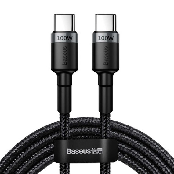 Cable BASEUS Cafule PD 2.0 100W Type-C to Type-C GR BK CATKLF-ALG1 — 3
