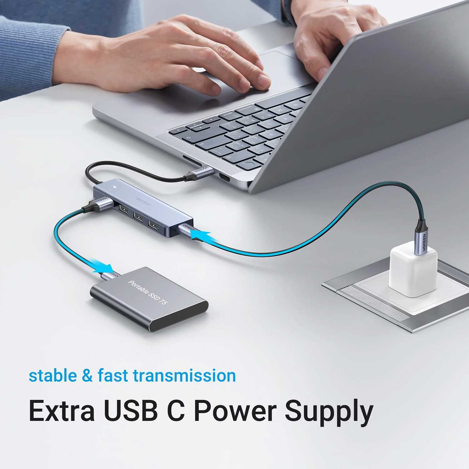 USB hub UGREEN 4 Port USB 3.0 1 Type-C GR 50985 — 5
