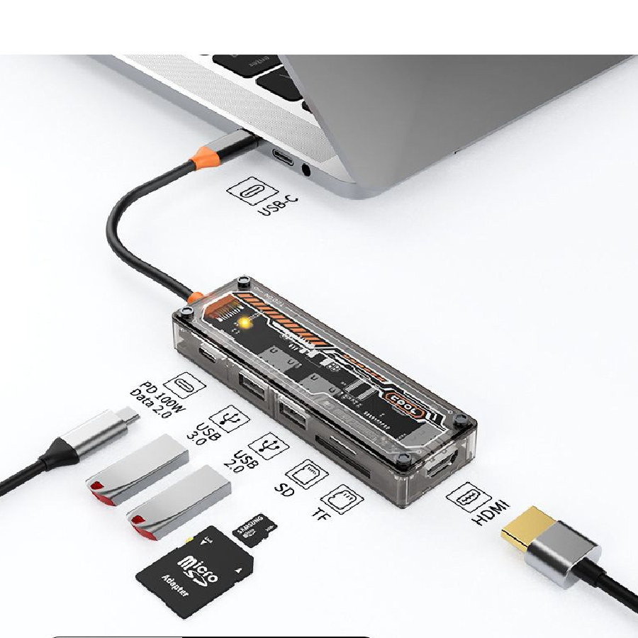 Հանգույց SW5R 5 in 1 Type-C to PD USB3.0 USB2.0 HDMI RJ45 HUB Docking Station — 3