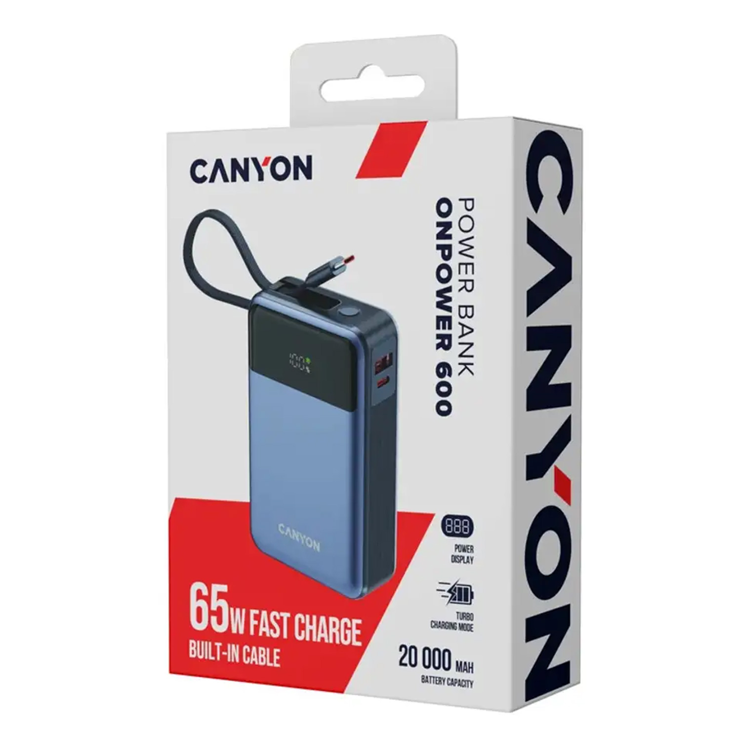 Power bank CANYON OnPower 600 20000mAh Bulit-in Cable PD 65W CNS-CPB600DG — 7