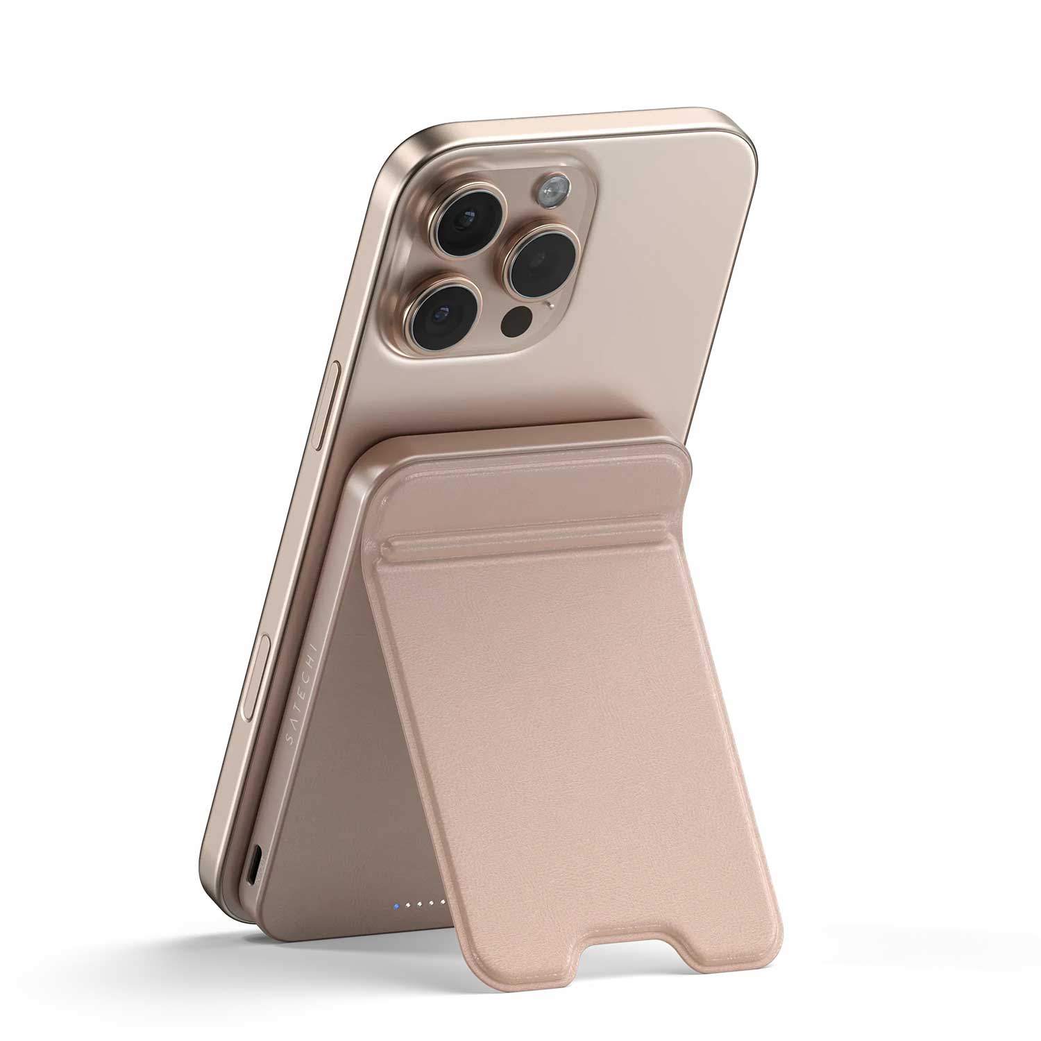Power bank SATECHI OntheGo 5000mAh Magnetic Qi2 USB-C PD witch Stand Desert Rose ST-B5Q2SR — 4