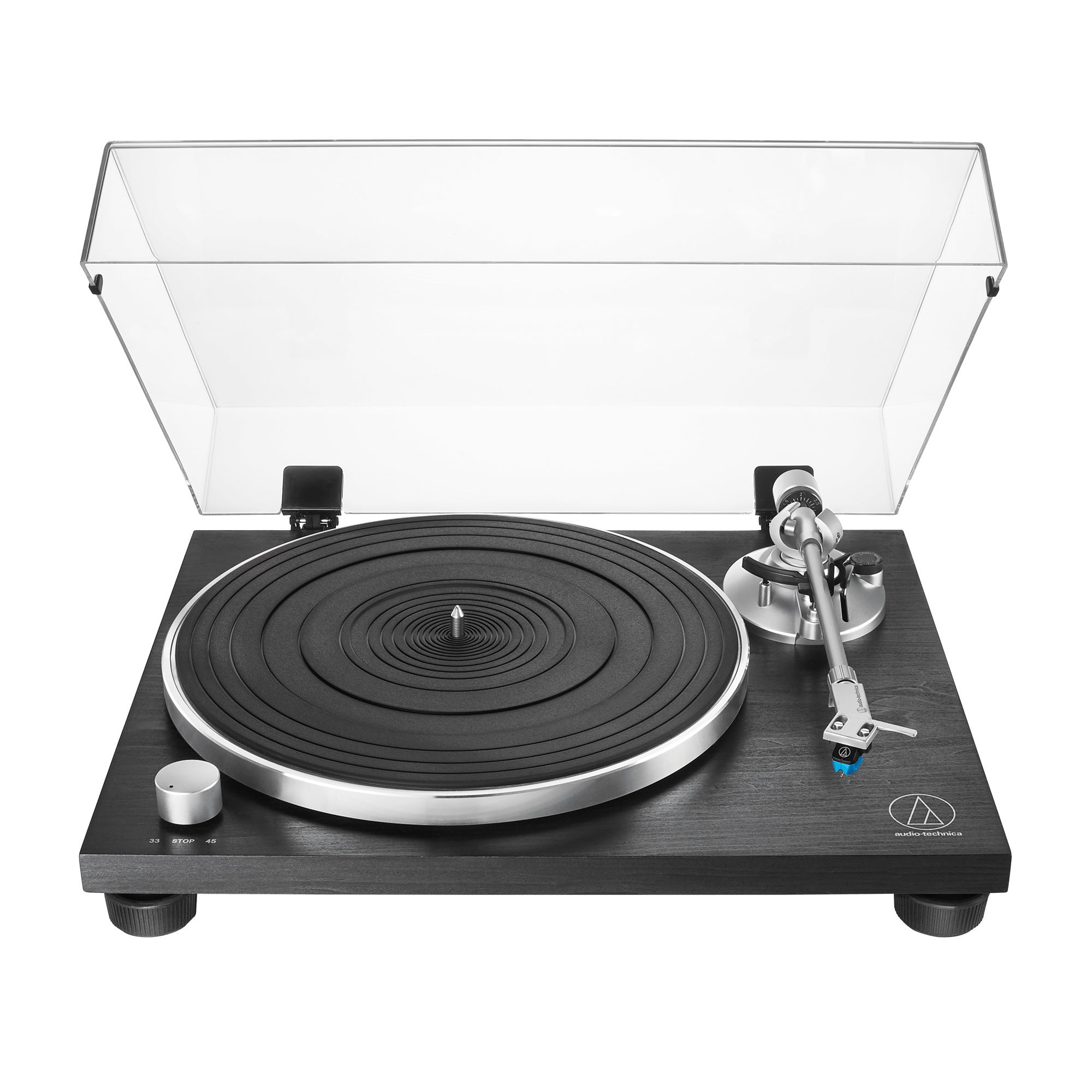 Audio Technica AT-LPW30BK Turntable Manual Belt Drive Wood Base — 2