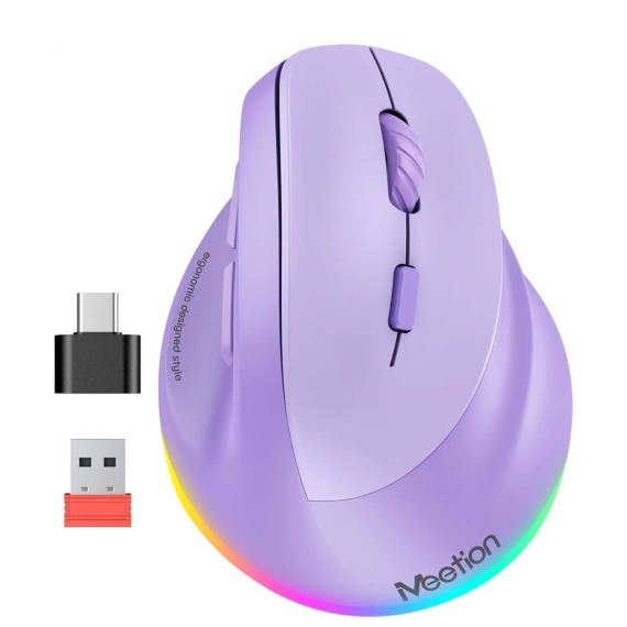 Mouse MEETION Right-Handed Vertical Wrls+BT RGB BTM010R — 2