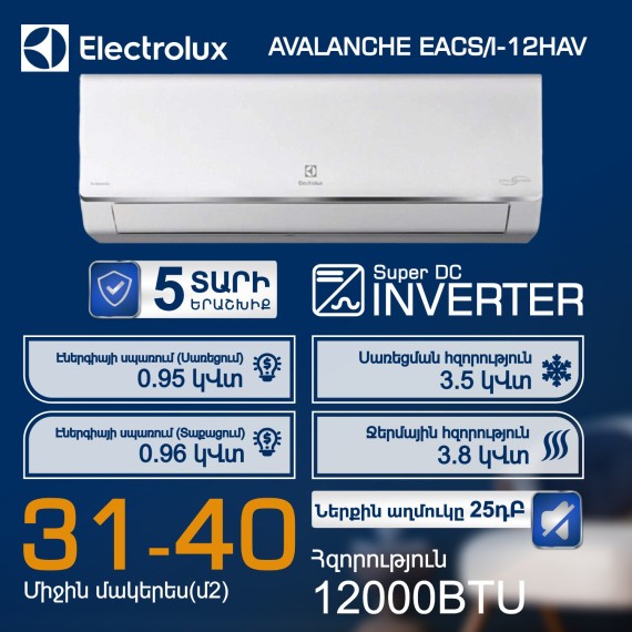 Air conditioner ELECTROLUX AVALANCHE EACS I-12HAV — 2