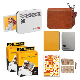 Portable Photo Printer KODAK Mini 3 Retro P300RW 3x3 60 Sheets Gift Bundle