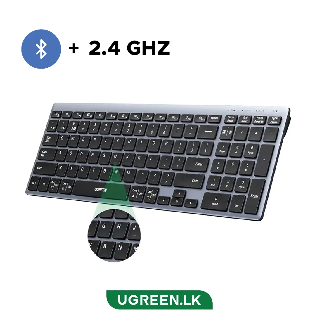 UGreen K552 Multi Mode Rechargeable Wireless & Bluetooth Keyboard 75163