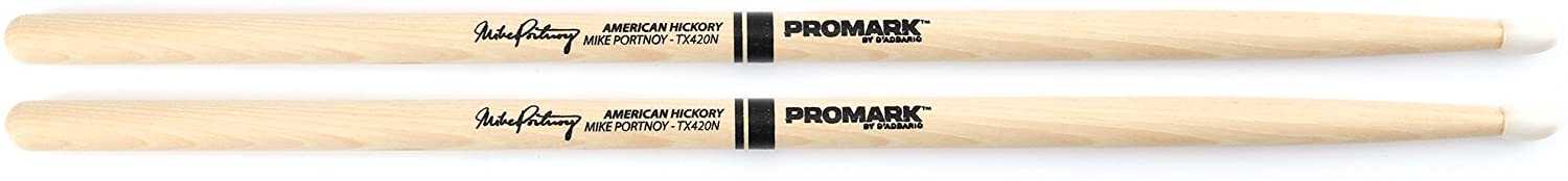 Promark TX420N American Hickory Mike Portnoy Autograph Series Nylon Tip Drum Stick — 2