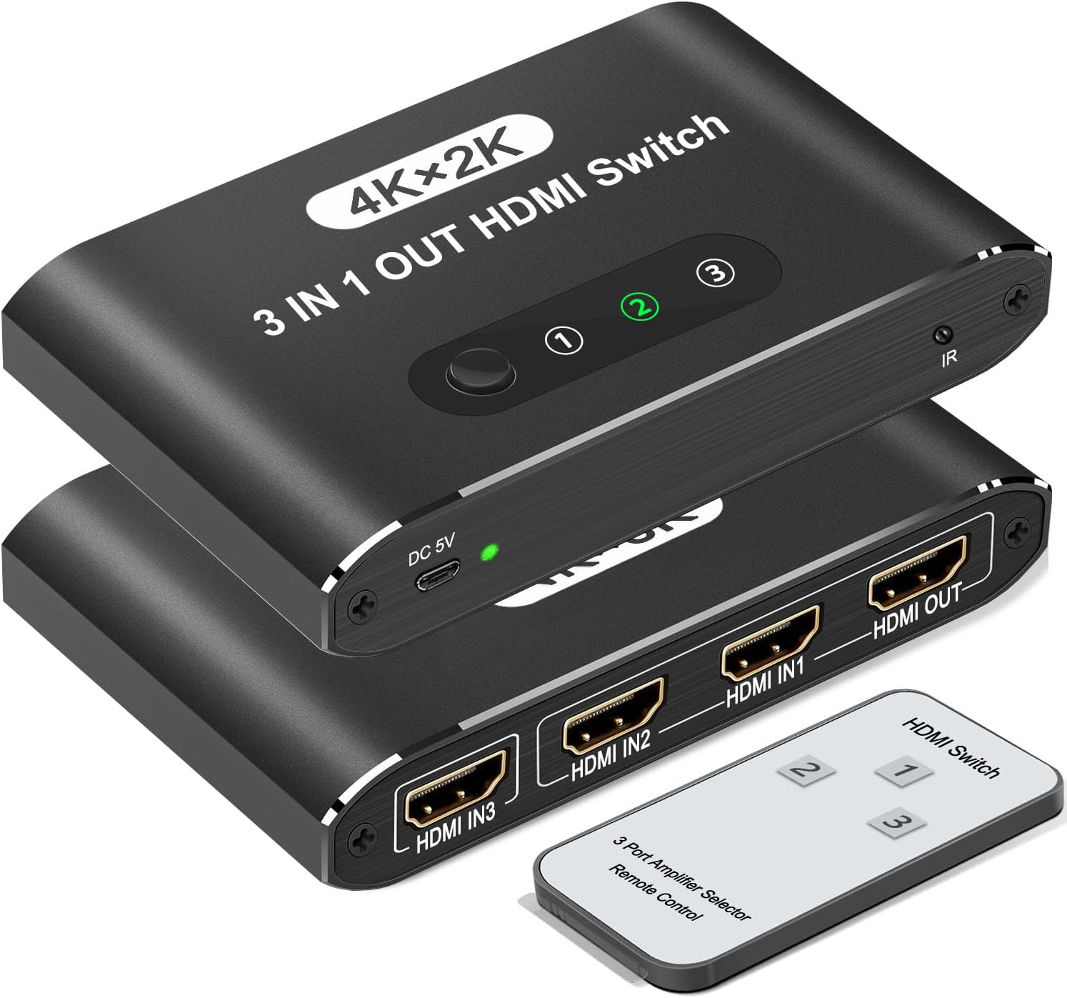 HDMI Switcher 3 In 1 Out 4K 3840x2160 at 30Hz