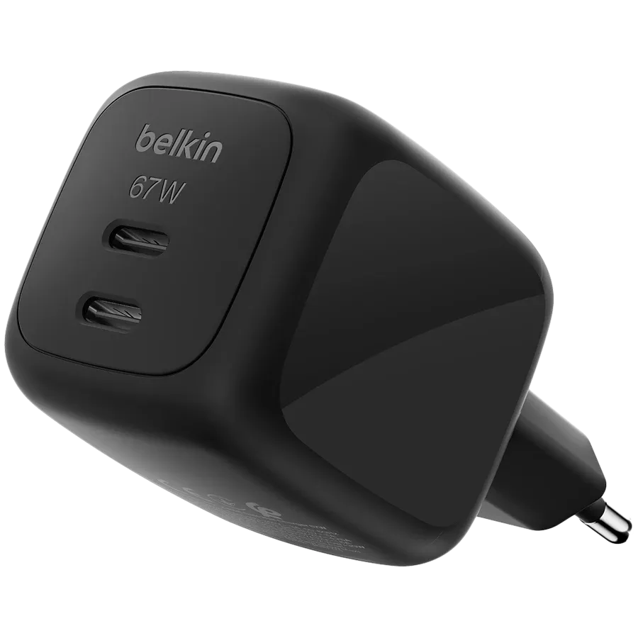 BELKIN Power Adapter Dual USB-C PD Wall Charger with PPS 2*USB-C 67W — 5