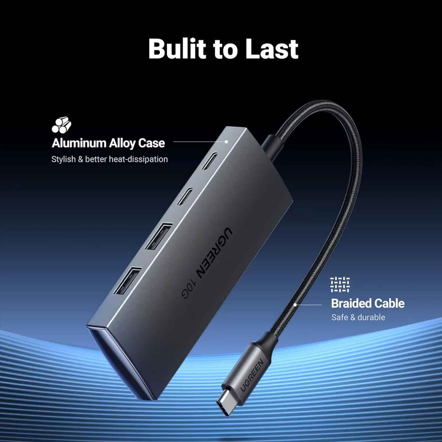 Usb-hub UGREEN 5-in-1 2x3.2 USB-A 2x3.2 Type-C 30758 — 5