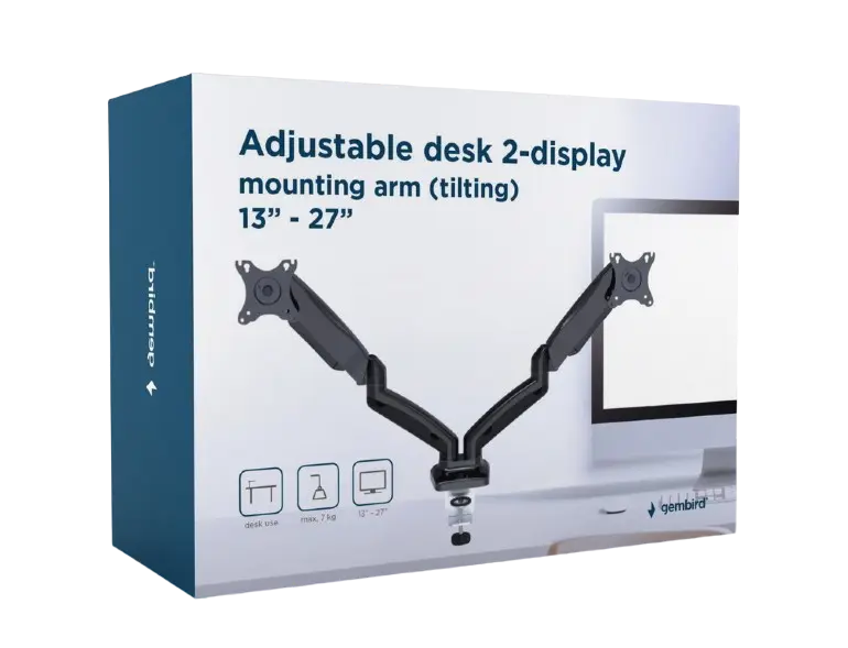 Gembird MA-DA2-05 Monitor VESA Arm Stand for 1-2 Monitors — 4