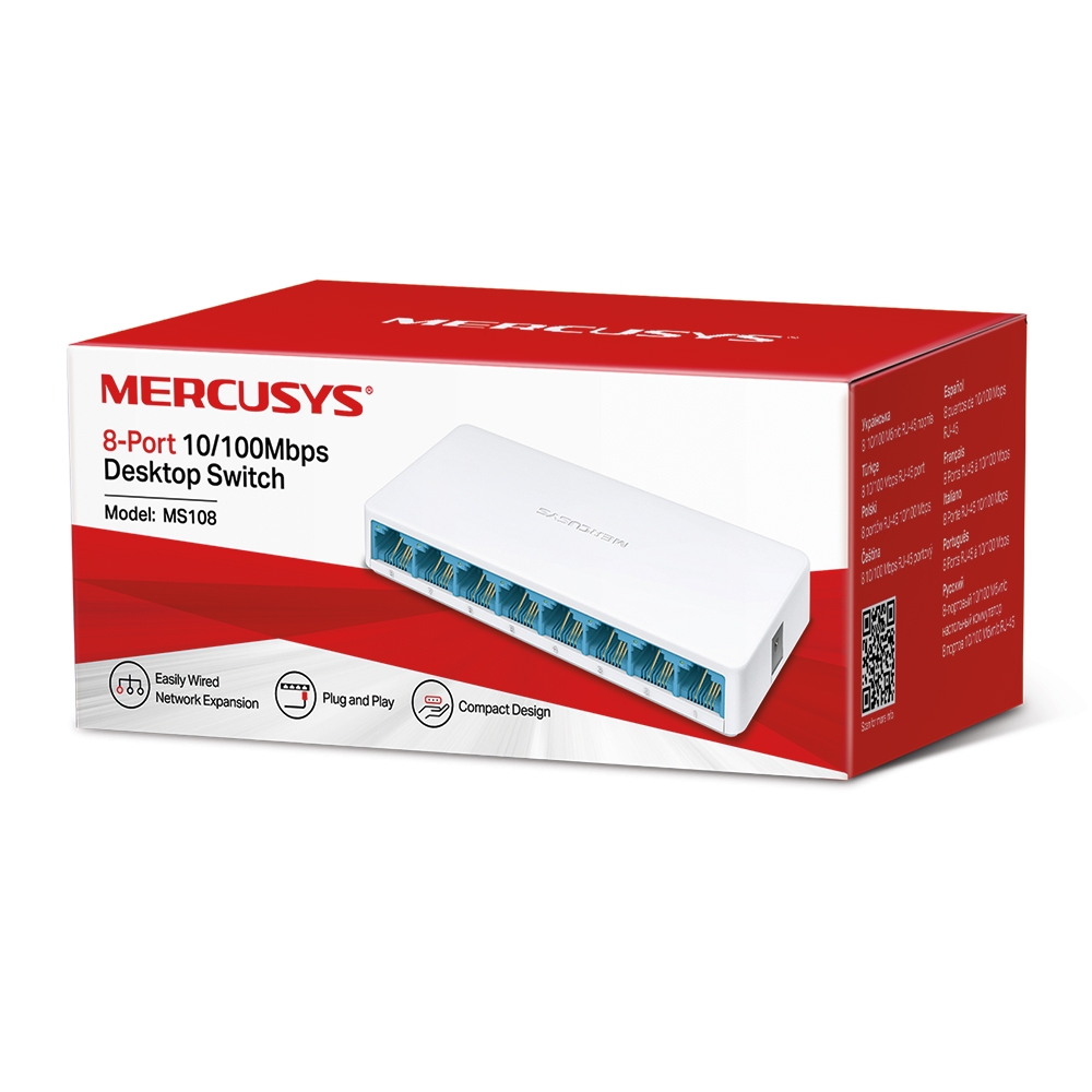 Mercusys 8-Port 10 ps Switch MS108 — 3