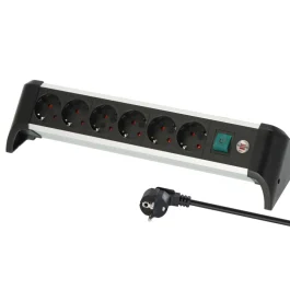 Alu-Office-Line 6-Way Extension Lead 3m Brennenstuhl — 2
