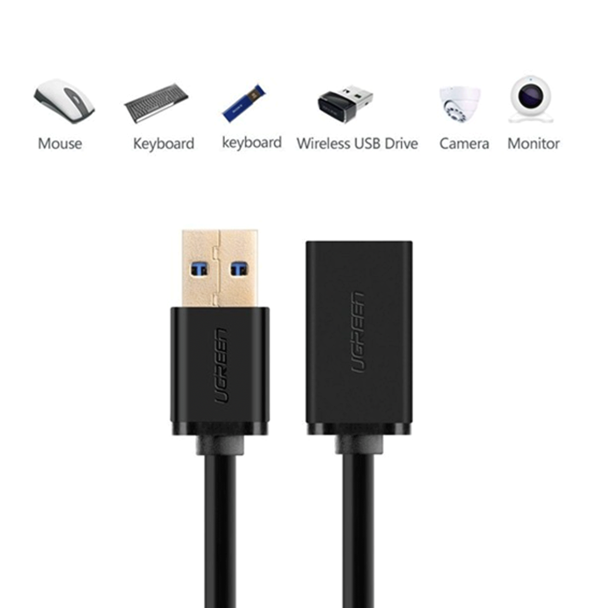 UGREEN USB 2.0 AM - AF extension cable 10368 — 2