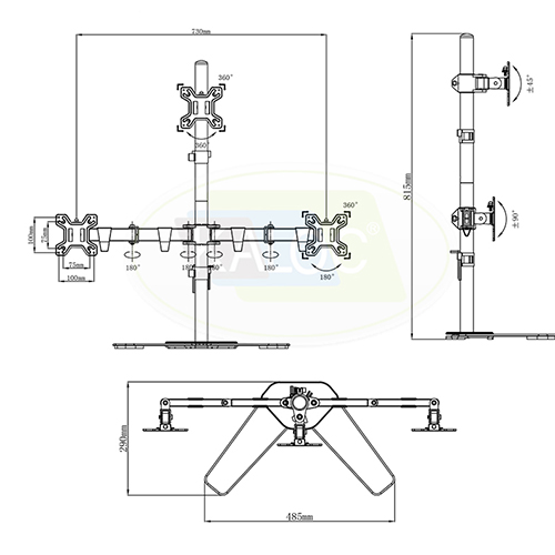 KALOC KLC-DW230-T 3in1 Monitor holder 17 -27 — 6