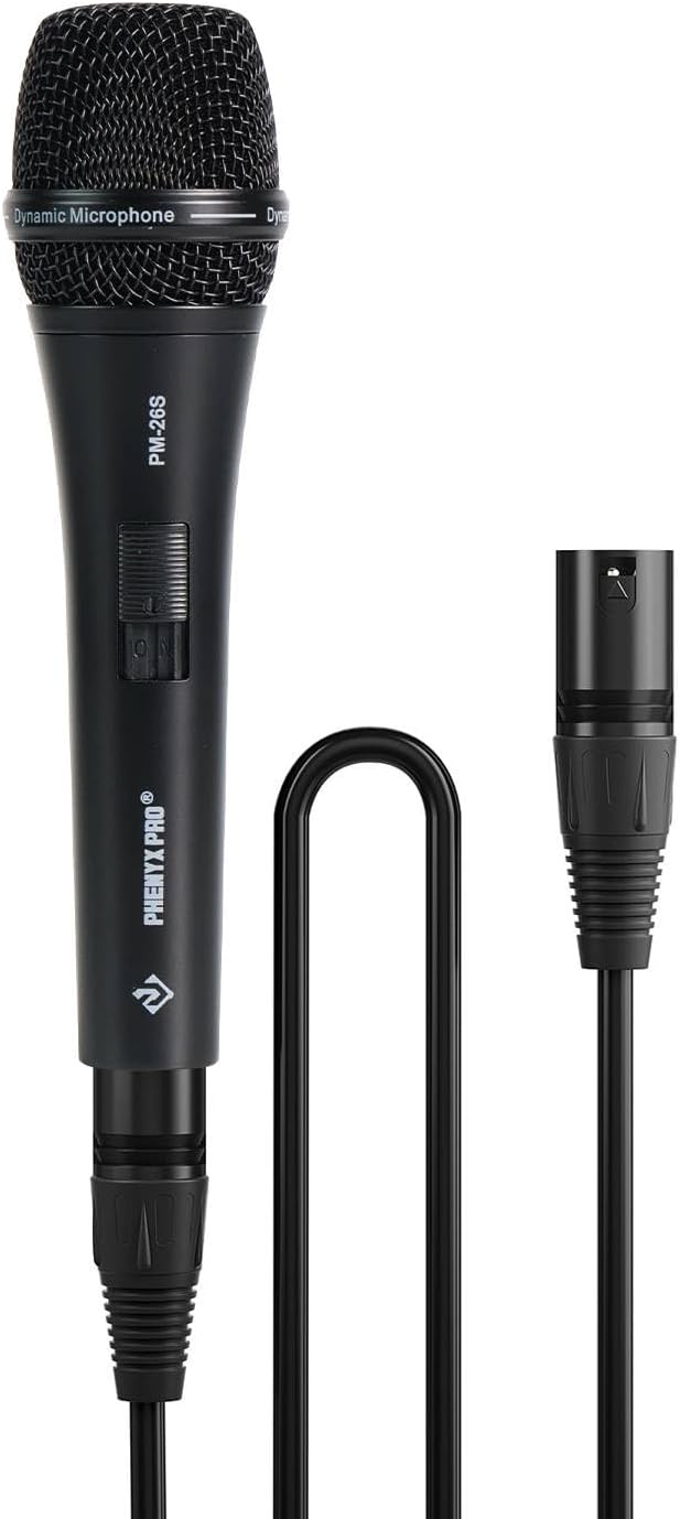 Phenyx Pro PM-26S Wired Dynamic Supercardioid Vocal Microphone With On Off Switch — 2