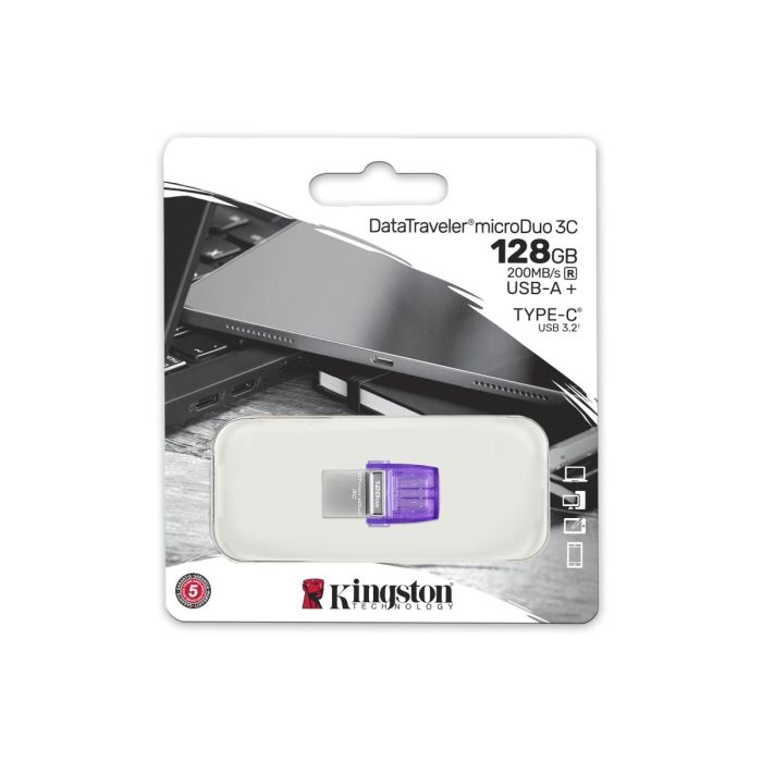 DataTraveler microDuo USB Type-C and Type-A Flash Drive DTDUO3CG3 128G — 3