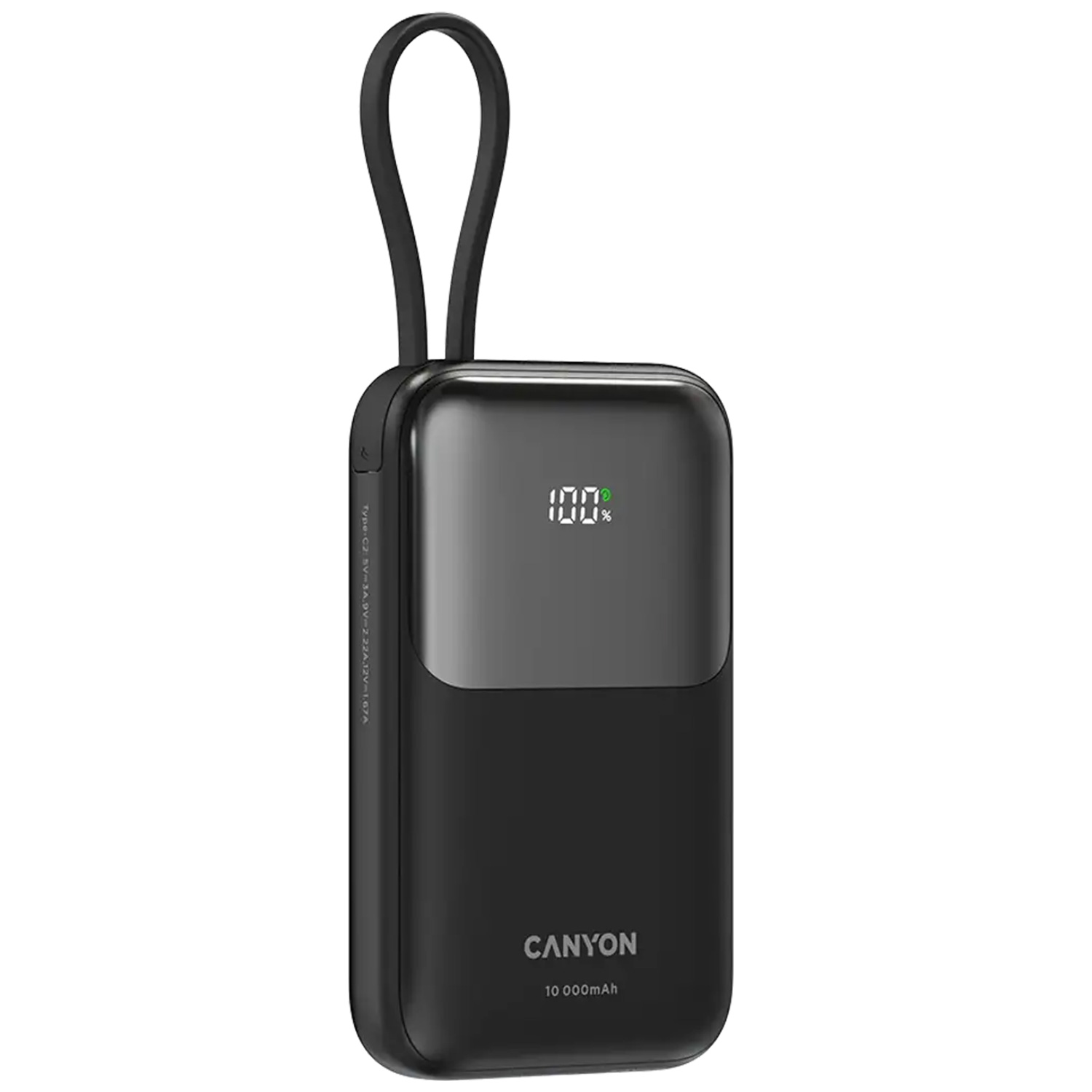 Power bank CANYON OnPower 101 10000mAh Bulit-in Cable PD 22 W CNS-CPB101BK — 2