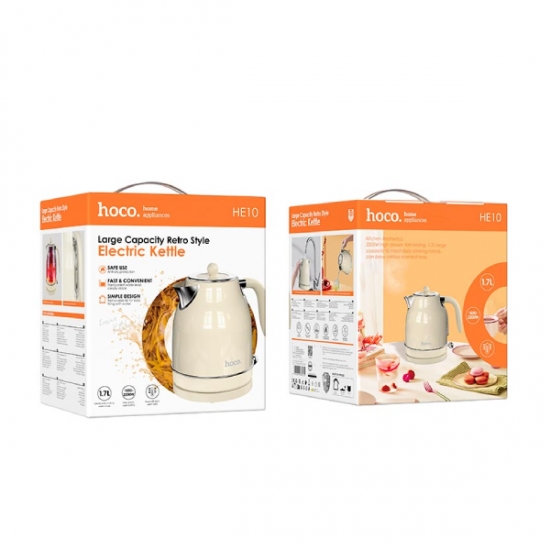 Hoco 1.7L Retro Electric Kettle HE10 Milky — 3