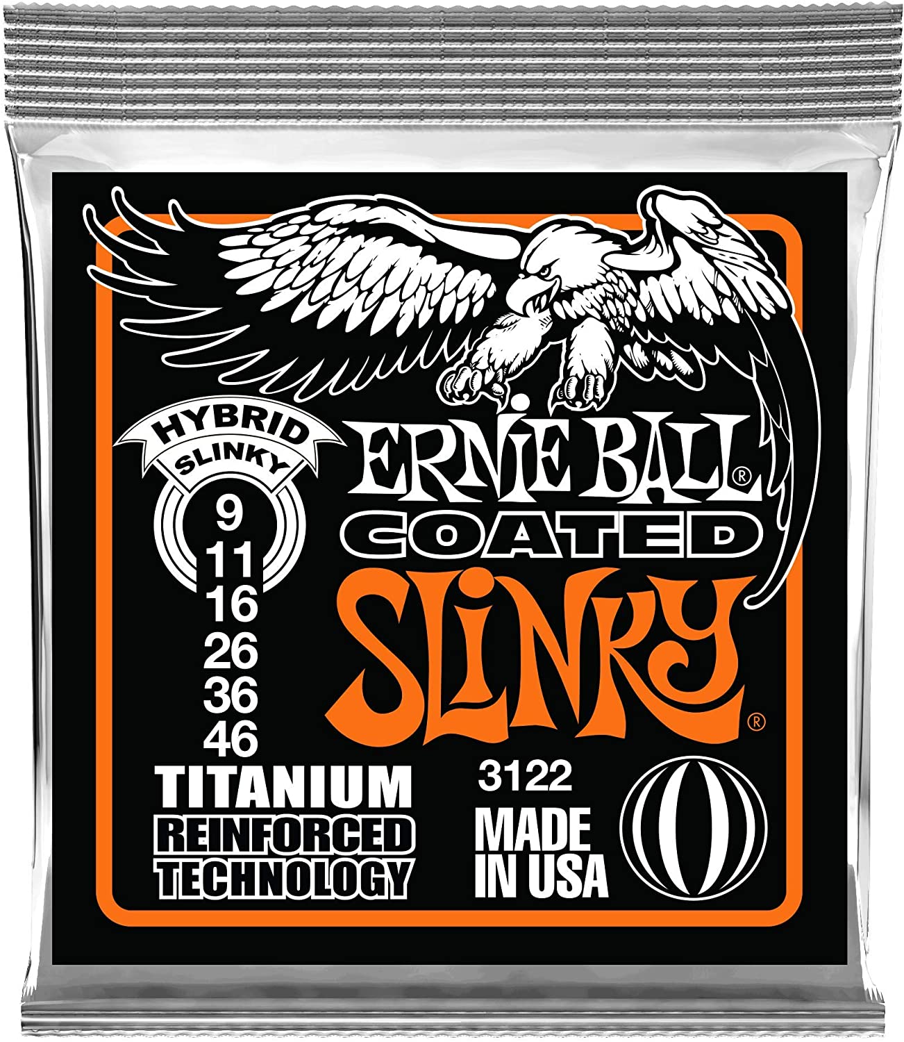 Ernie Ball 3122 Coated Hybrid Slinky Electric Guitar Strings Set 9-46 — 2